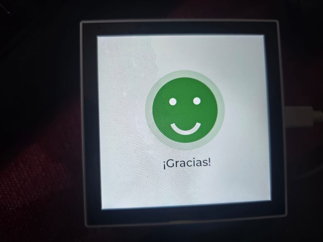 Pantalla de agradecimiento